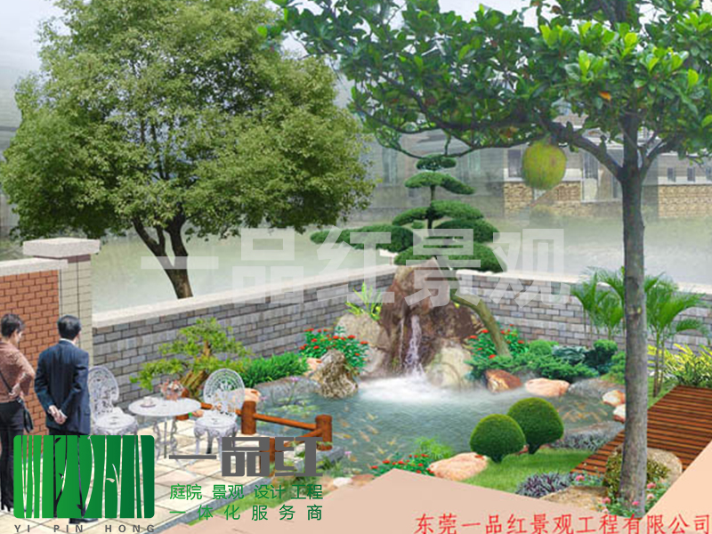 私家花园-鱼池假山