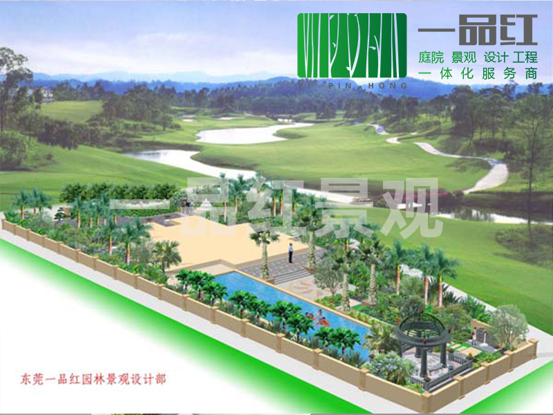 别墅绿化-泳池喷泉