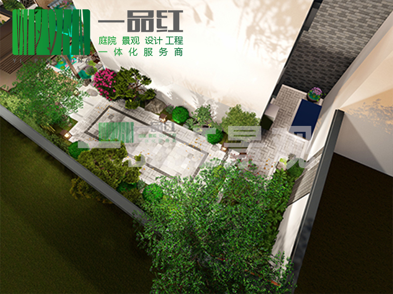 新中式花园效果图